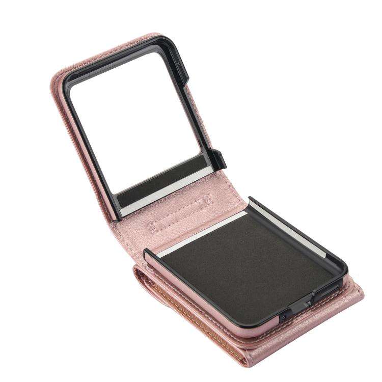 For Motorola Razr 40 Ultra Ring Holder RFID Card Slot Phone Case(Rose Gold)