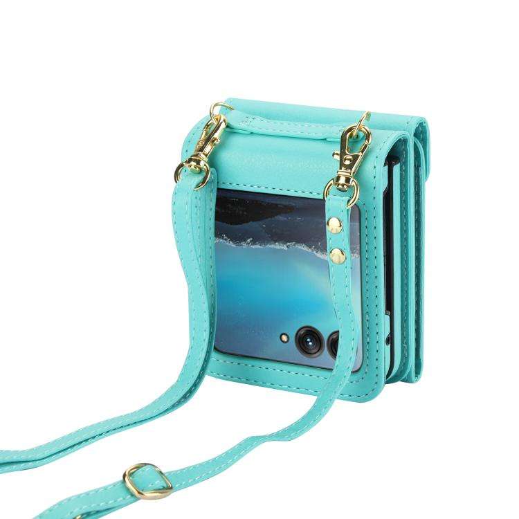 For Motorola Razr 60 Ultra Ring Holder RFID Card Slot Phone Case(Mint Green)