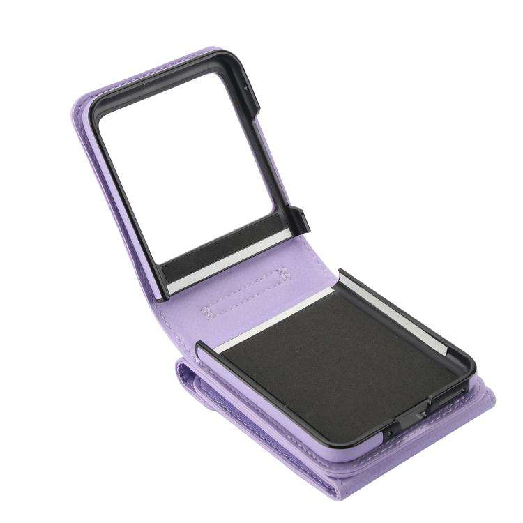 For Motorola Razr 60 Ultra Ring Holder RFID Card Slot Phone Case(Purple)