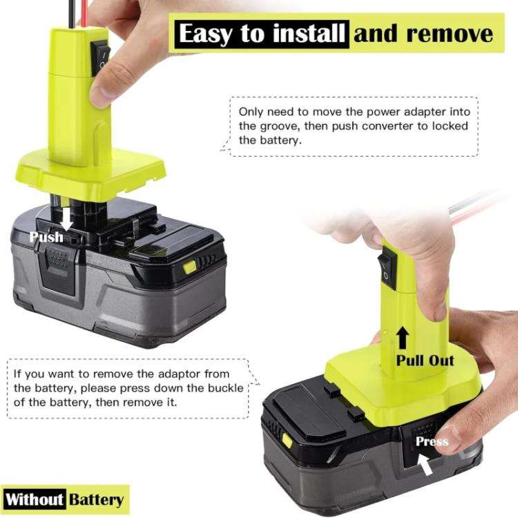 Power Wheel Battery DIY Adapter for RYOBI 18V Battery 12 AWG Wire Converter Kit, with Switch and ...