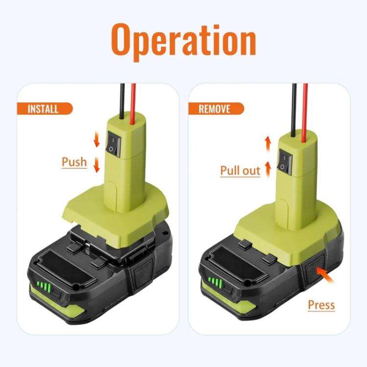 Power Wheel Battery DIY Adapter for RYOBI 18V Battery 12 AWG Wire Converter Kit, with Switch and ...