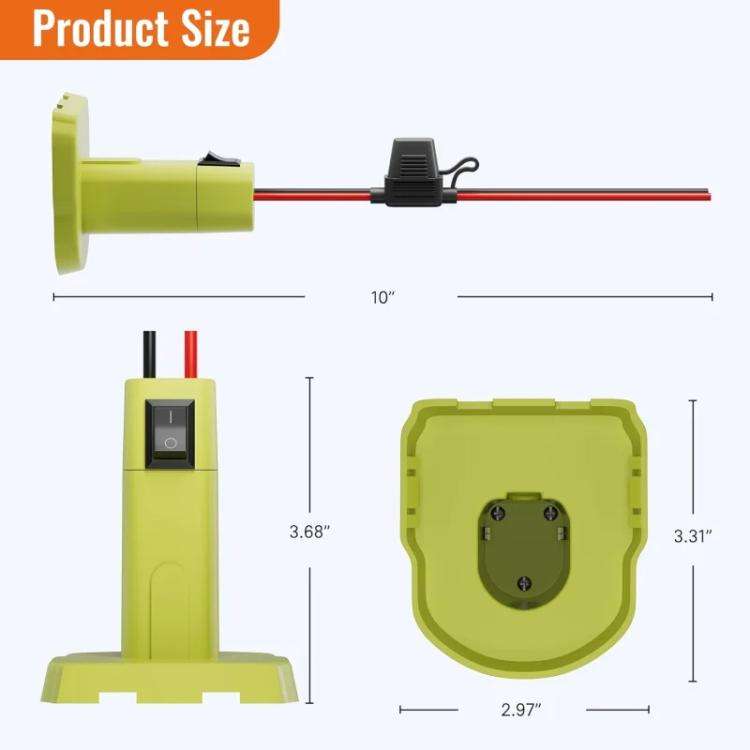 Power Wheel Battery DIY Adapter for RYOBI 18V Battery 12 AWG Wire Converter Kit, with Switch and ...