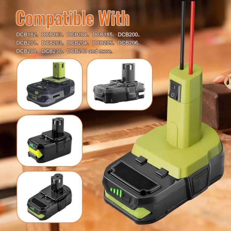 Power Wheel Battery DIY Adapter for RYOBI 18V Battery 12 AWG Wire Converter Kit, with Switch and ...
