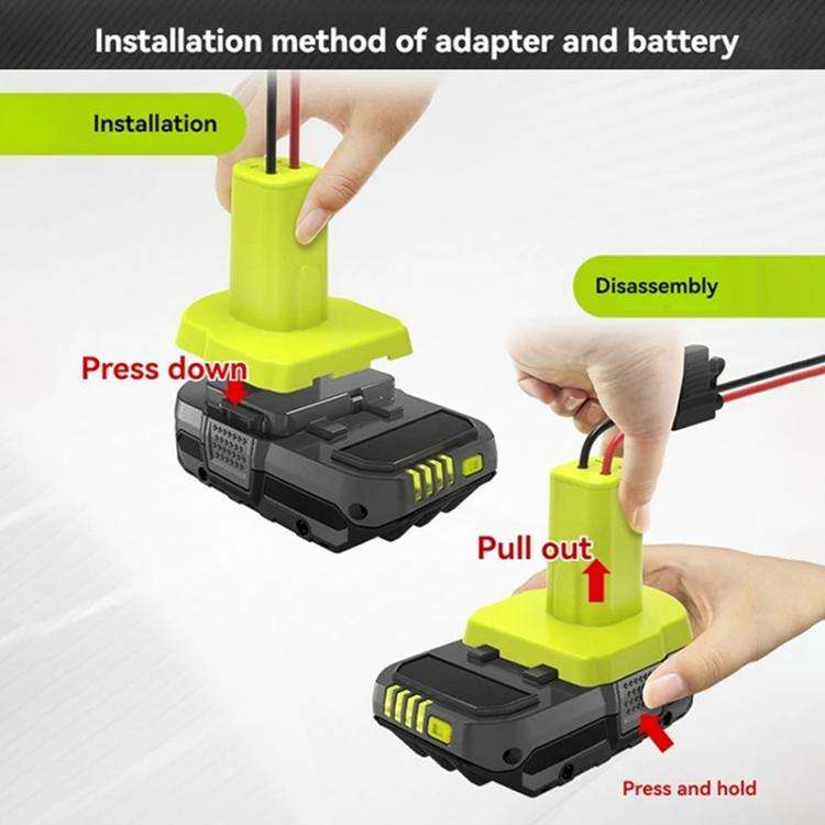 For RYOBI 18V Lithium Battery Adapter Converter with UPS Harness Connector(Black)