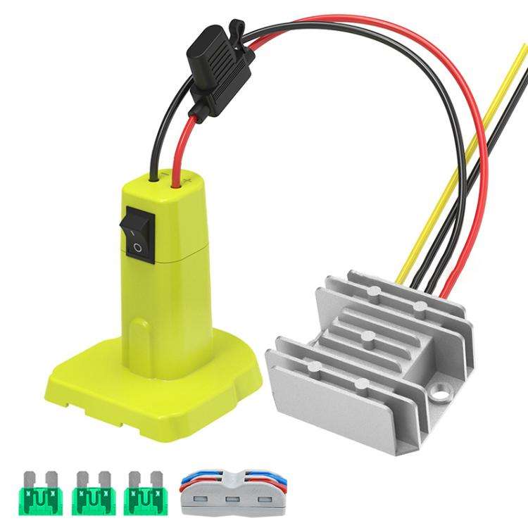 For RYOBI 18V Lithium Battery Battery Switch Button Adapter Converter With Fuses, Specifications:...
