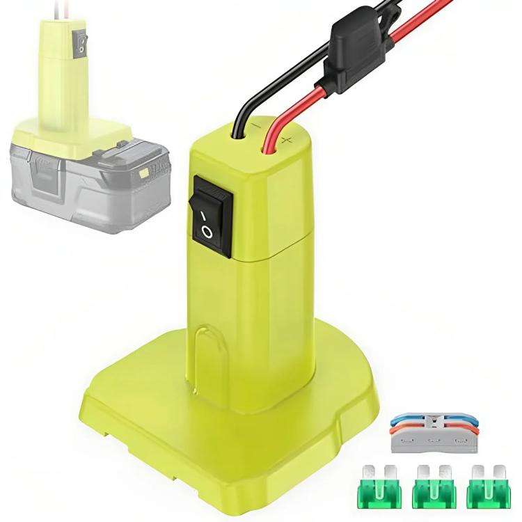 For RYOBI 18V Lithium Battery Battery Switch Button Adapter Converter With Fuses, Specifications:...
