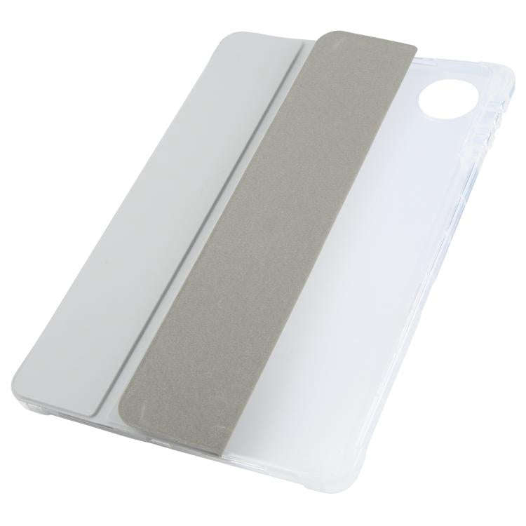 For Honor Pad 10 12.1 3-fold Clear TPU Smart Leather Tablet Case with Pen Slot(Space Gray)