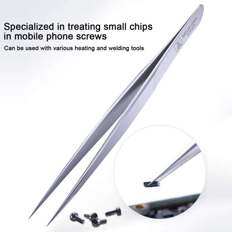 MEGA-IEDA High Hard Non-magnetic Stainless Steel Repair Tweezers, Model:Long Tip