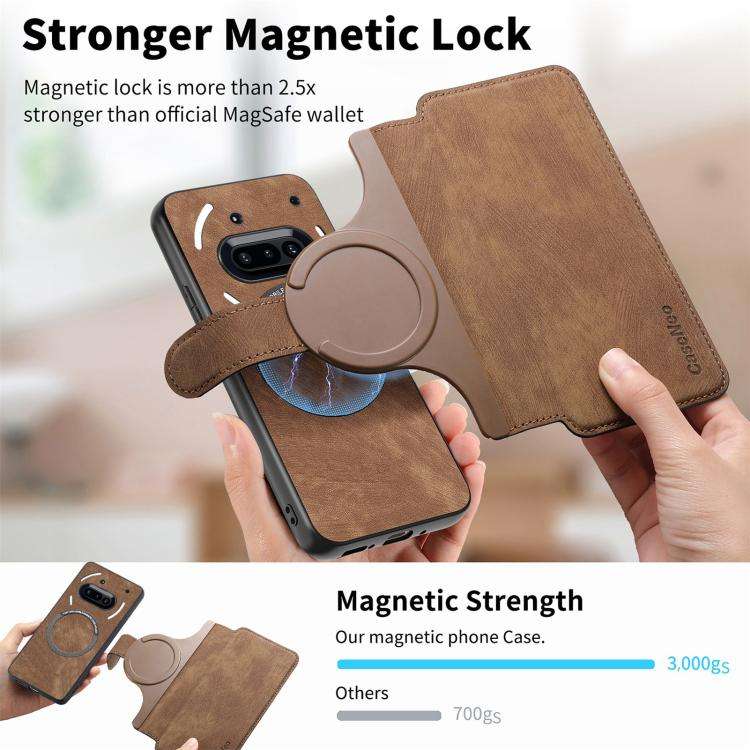 For Nothing CMF Phone 3a CaseNeo MagSafe RFID Anti-theft Retro Leather Phone Case(Brown)