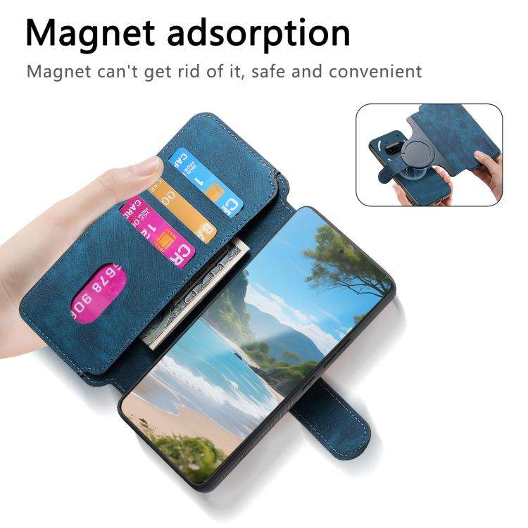 For Nothing CMF Phone 3a CaseNeo MagSafe RFID Anti-theft Retro Leather Phone Case(Blue)