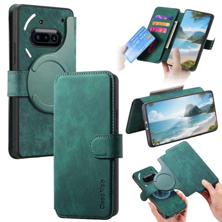 For Nothing CMF Phone 3a CaseNeo MagSafe RFID Anti-theft Retro Leather Phone Case(Green)