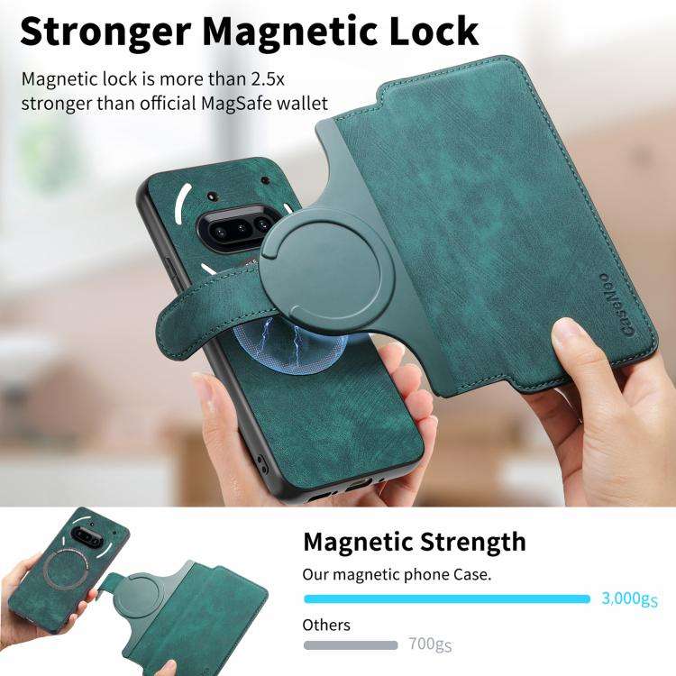 For Nothing CMF Phone 3a CaseNeo MagSafe RFID Anti-theft Retro Leather Phone Case(Green)