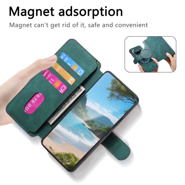 For Nothing CMF Phone 3a CaseNeo MagSafe RFID Anti-theft Retro Leather Phone Case(Green)
