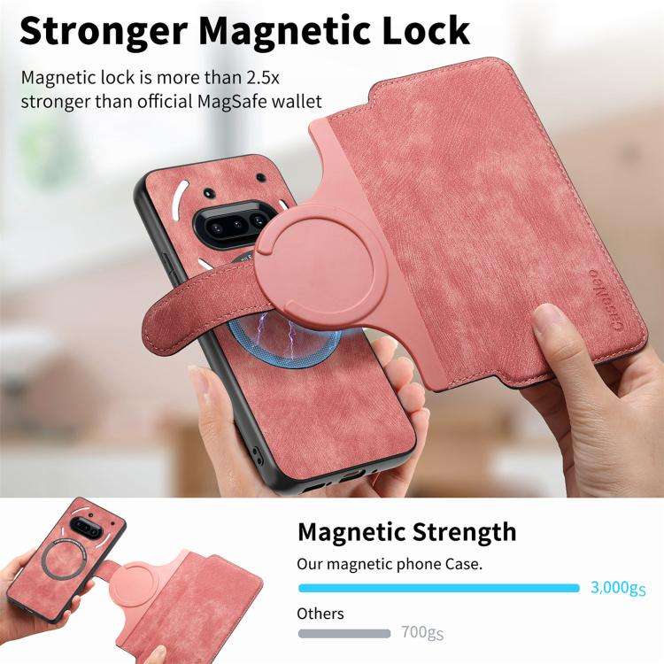 For Nothing CMF Phone 3a CaseNeo MagSafe RFID Anti-theft Retro Leather Phone Case(Pink)