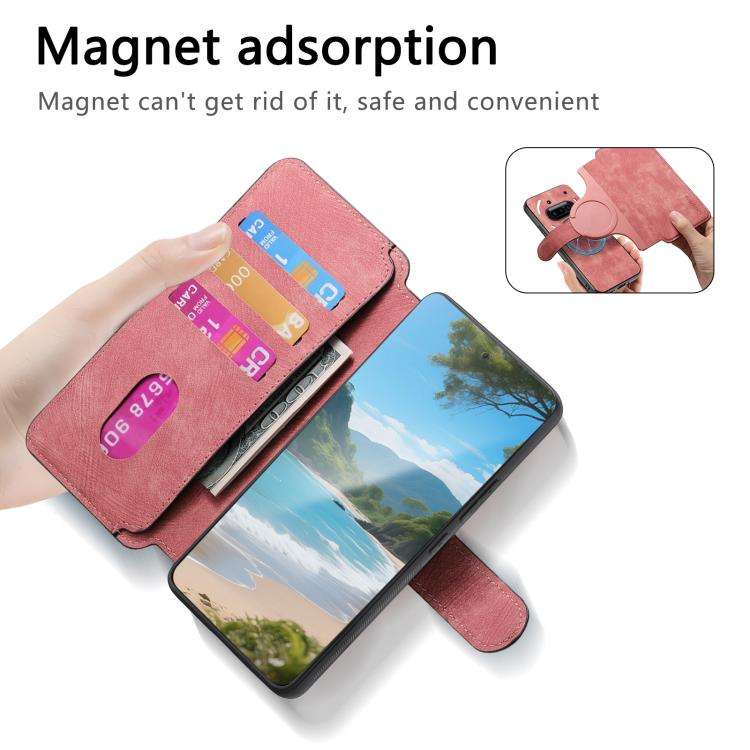 For Nothing CMF Phone 3a CaseNeo MagSafe RFID Anti-theft Retro Leather Phone Case(Pink)