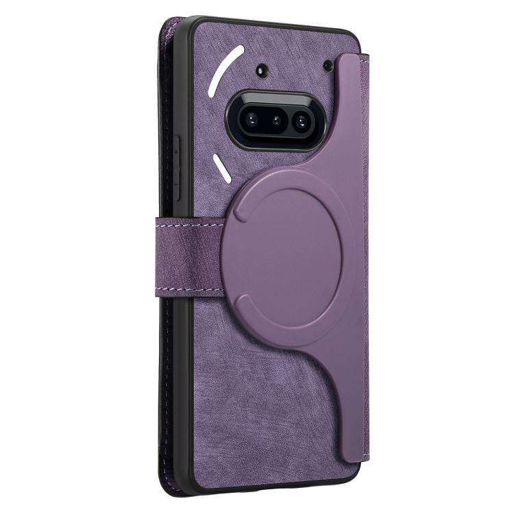 For Nothing CMF Phone 3a CaseNeo MagSafe RFID Anti-theft Retro Leather Phone Case(Purple)