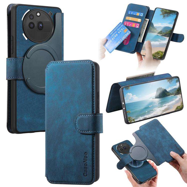 For Nothing CMF Phone 3a Pro CaseNeo MagSafe RFID Anti-theft Retro Leather Phone Case(Blue)