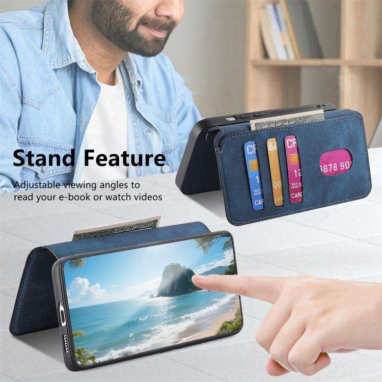 For Nothing CMF Phone 3a Pro CaseNeo MagSafe RFID Anti-theft Retro Leather Phone Case(Blue)