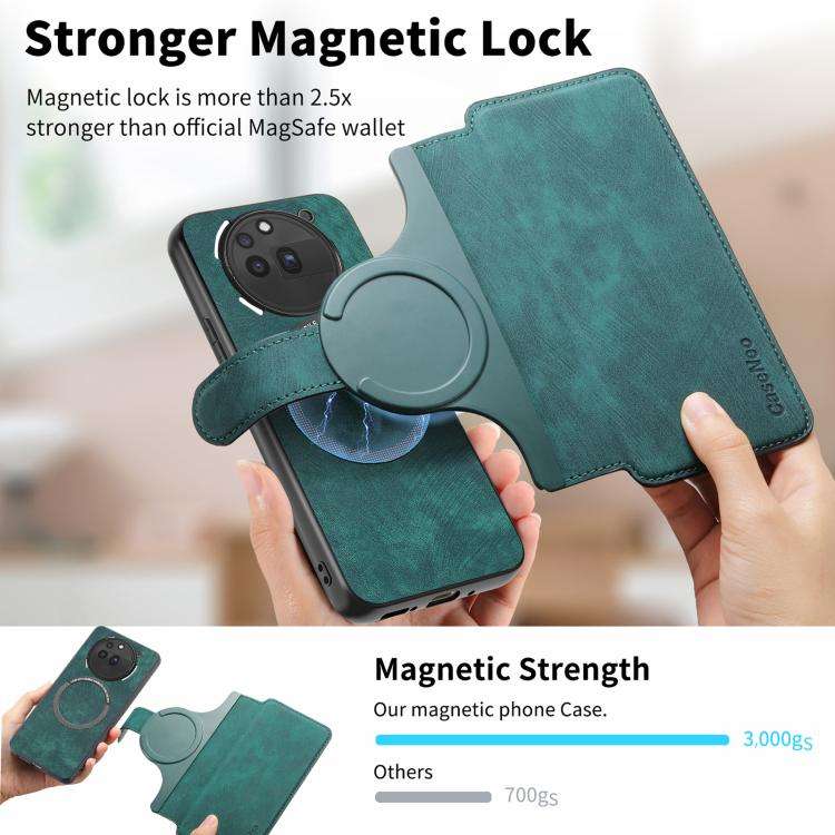 For Nothing CMF Phone 3a Pro CaseNeo MagSafe RFID Anti-theft Retro Leather Phone Case(Green)