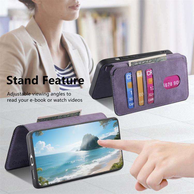For Nothing CMF Phone 3a Pro CaseNeo MagSafe RFID Anti-theft Retro Leather Phone Case(Purple)