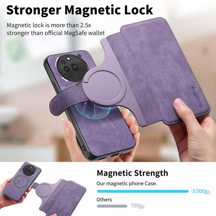 For Nothing CMF Phone 3a Pro CaseNeo MagSafe RFID Anti-theft Retro Leather Phone Case(Purple)