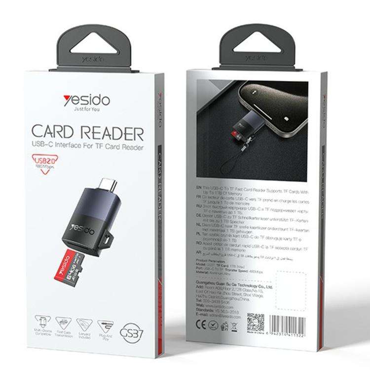 Yesido GS37 Type-C TF Card Reader(Black)