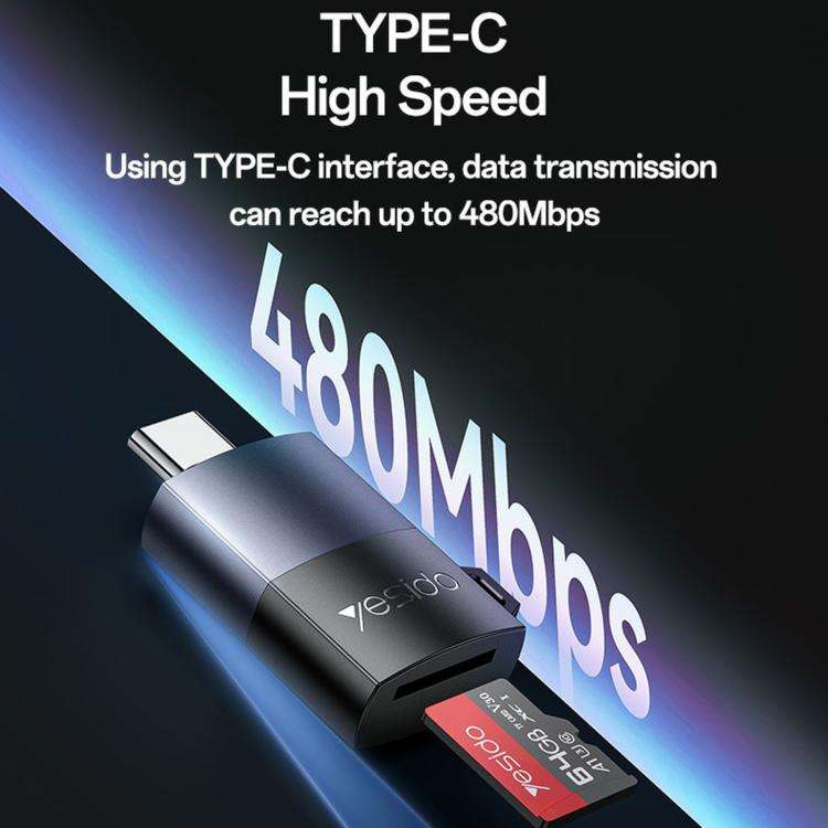 Yesido GS37 Type-C TF Card Reader(Black)