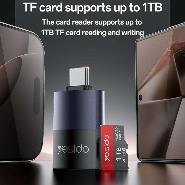 Yesido GS37 Type-C TF Card Reader(Black)