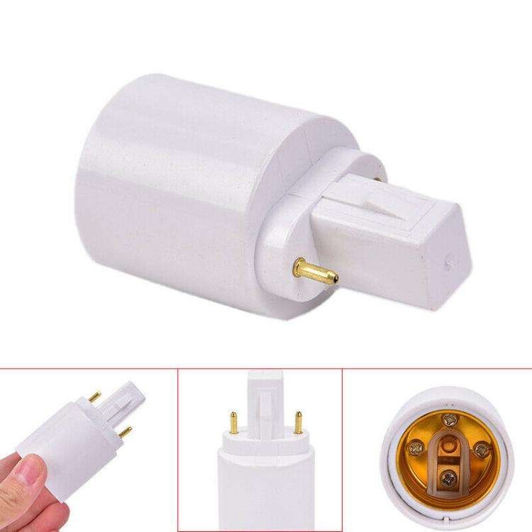 G23 to E27 E26 LED Halogen Light Bulb Lamp Base Socket Adapter Converter(White)
