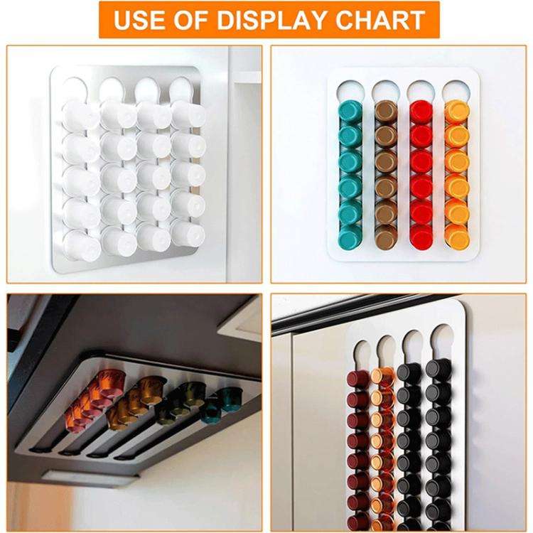 Coffee Capsule Holder For Hotel Kitchen Restaurant Wall-mounted Storage Rack(Brushed Metal)