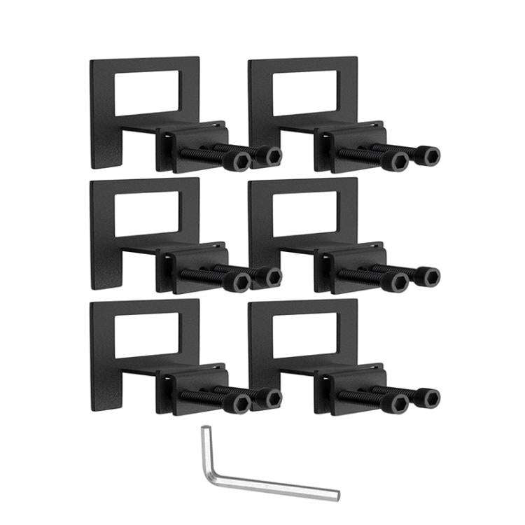 6pcs / Set Anti-slip Mattress Baffles For Metal Bed Frame Fasteners Slide Limiter(Black)
