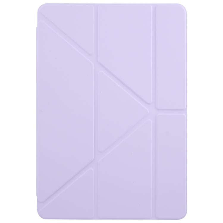 For Honor Pad 10 12.1 3-Fold Clear Acrylic Leather Tablet Case(Taro Purple)