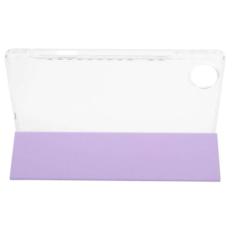 For Honor Pad 10 12.1 3-Fold Clear Acrylic Leather Tablet Case(Taro Purple)