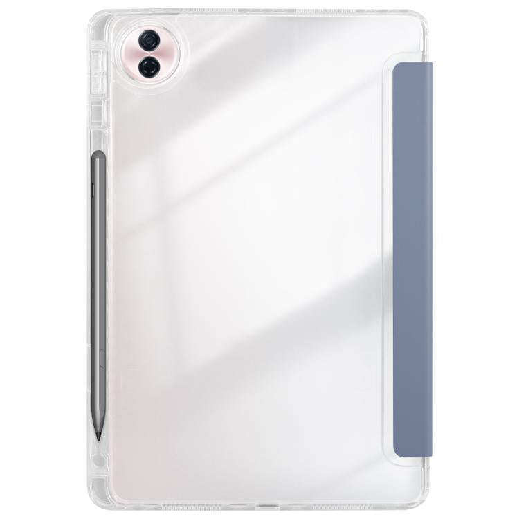 For Honor Pad 10 12.1 3-Fold Clear Acrylic Leather Tablet Case(Lavender)