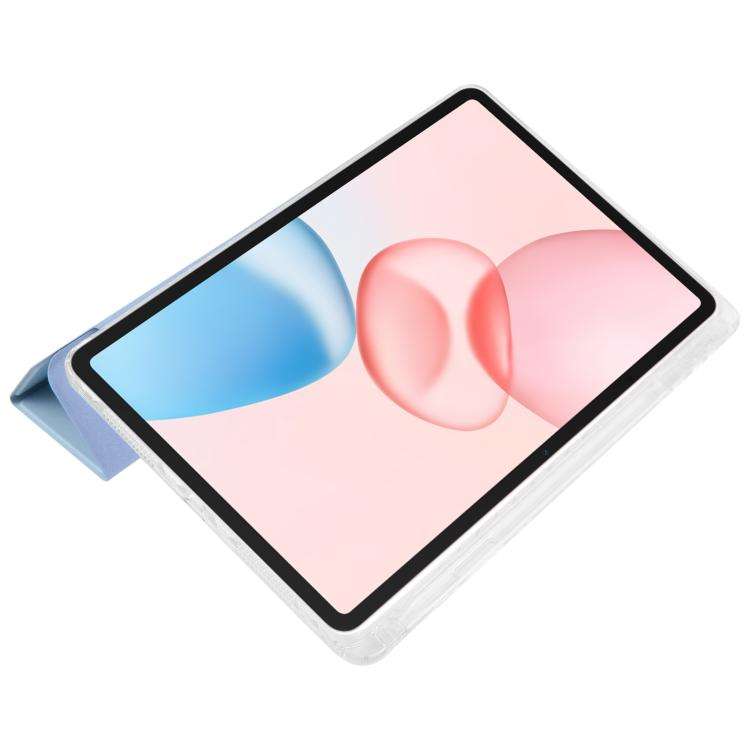 For Honor Pad 10 12.1 3-Fold Clear Acrylic Leather Tablet Case(Ice Blue)