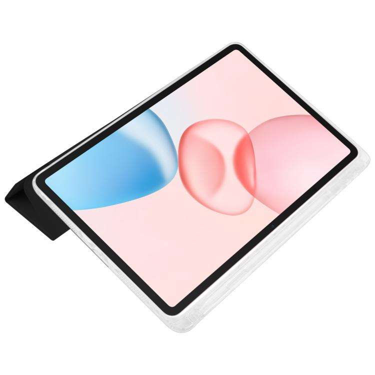 For Honor Pad 10 12.1 3-Fold Clear Acrylic Leather Tablet Case(Black)