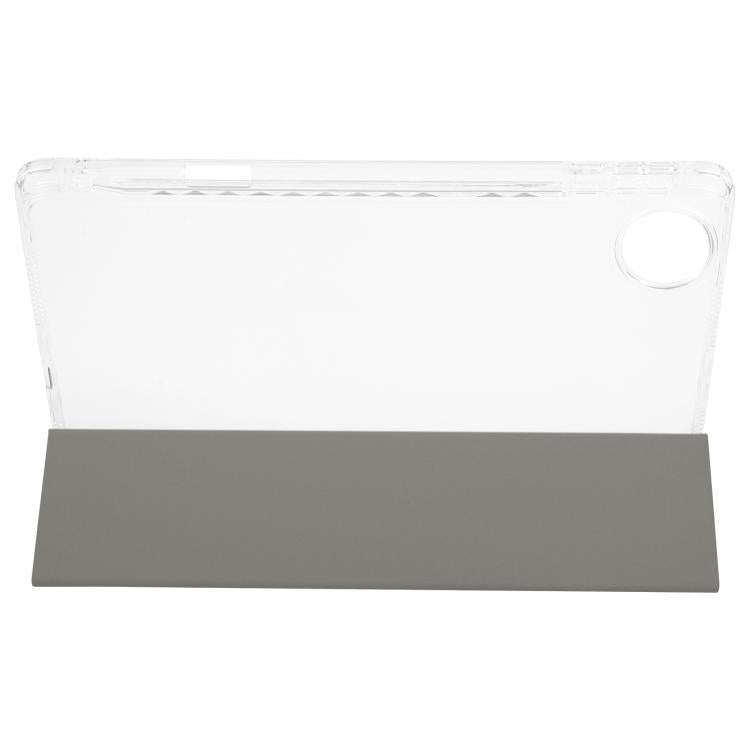 For Honor Pad 10 12.1 3-Fold Clear Acrylic Leather Tablet Case(Grey)