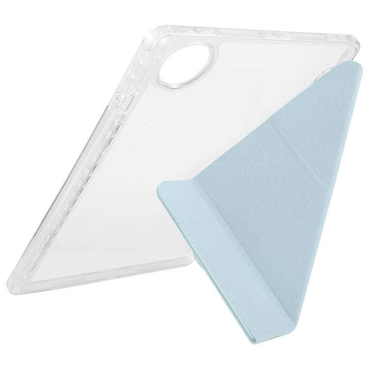 For Honor Pad 10 12.1 Clear Acrylic Deformation Leather Tablet Case(Ice Blue)