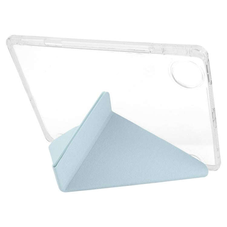 For Honor Pad 10 12.1 Clear Acrylic Deformation Leather Tablet Case(Ice Blue)