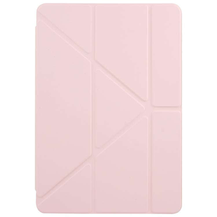 For Honor Pad 10 12.1 Clear Acrylic Deformation Leather Tablet Case(Pink)