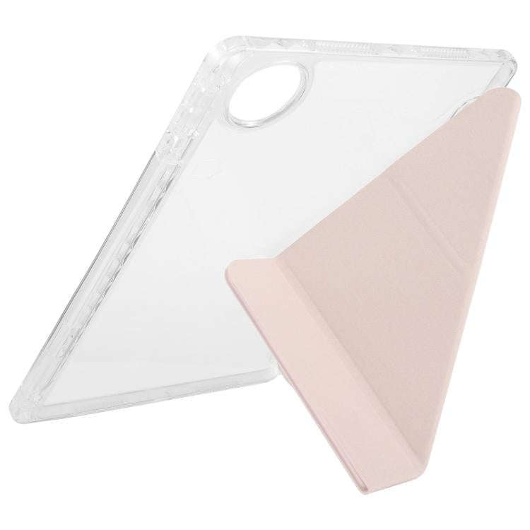 For Honor Pad 10 12.1 Clear Acrylic Deformation Leather Tablet Case(Pink)