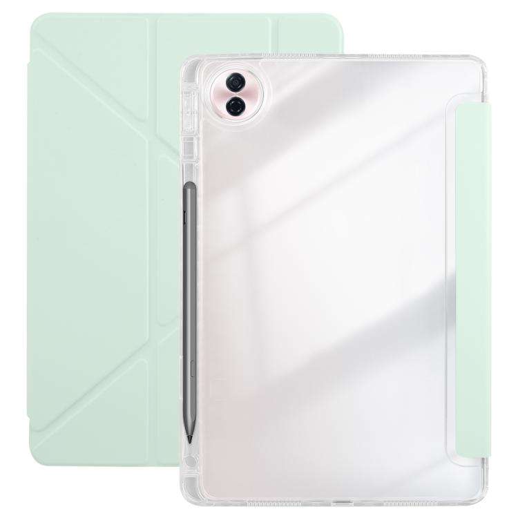 For Honor Pad 10 12.1 Clear Acrylic Deformation Leather Tablet Case(Light Green)