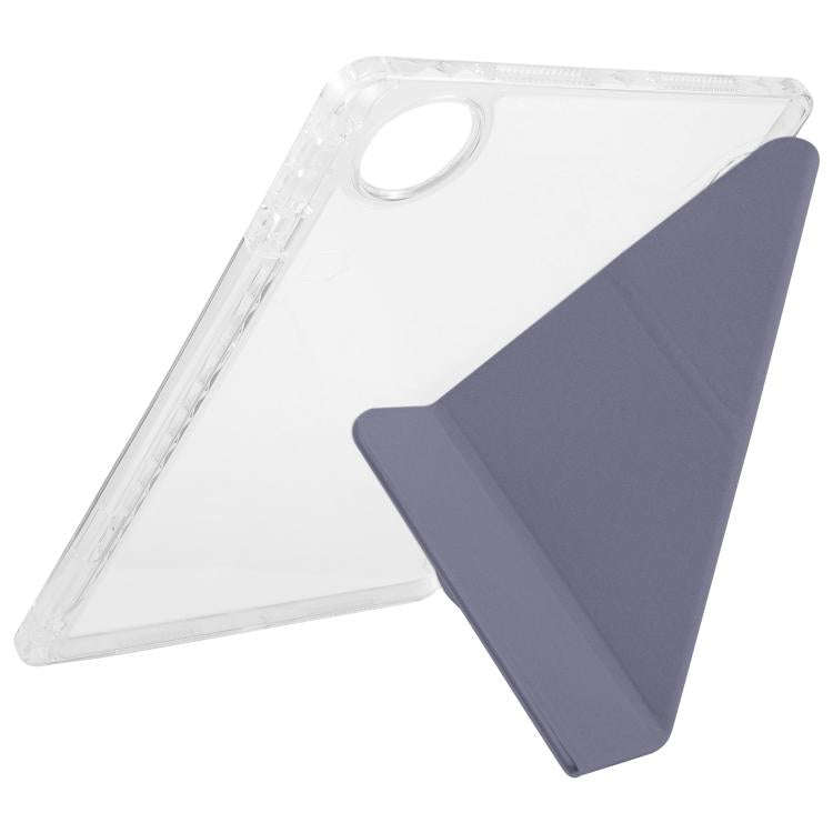 For Honor Pad 10 12.1 Clear Acrylic Deformation Leather Tablet Case(Lavender Purple)
