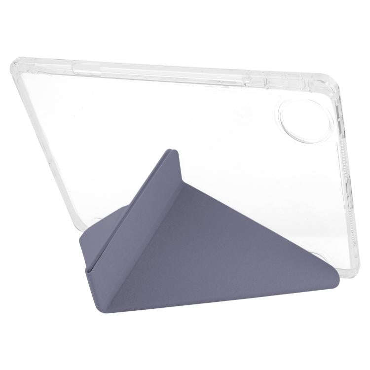 For Honor Pad 10 12.1 Clear Acrylic Deformation Leather Tablet Case(Lavender Purple)