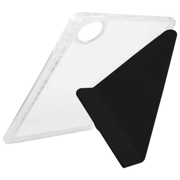 For Honor Pad 10 12.1 Clear Acrylic Deformation Leather Tablet Case(Black)