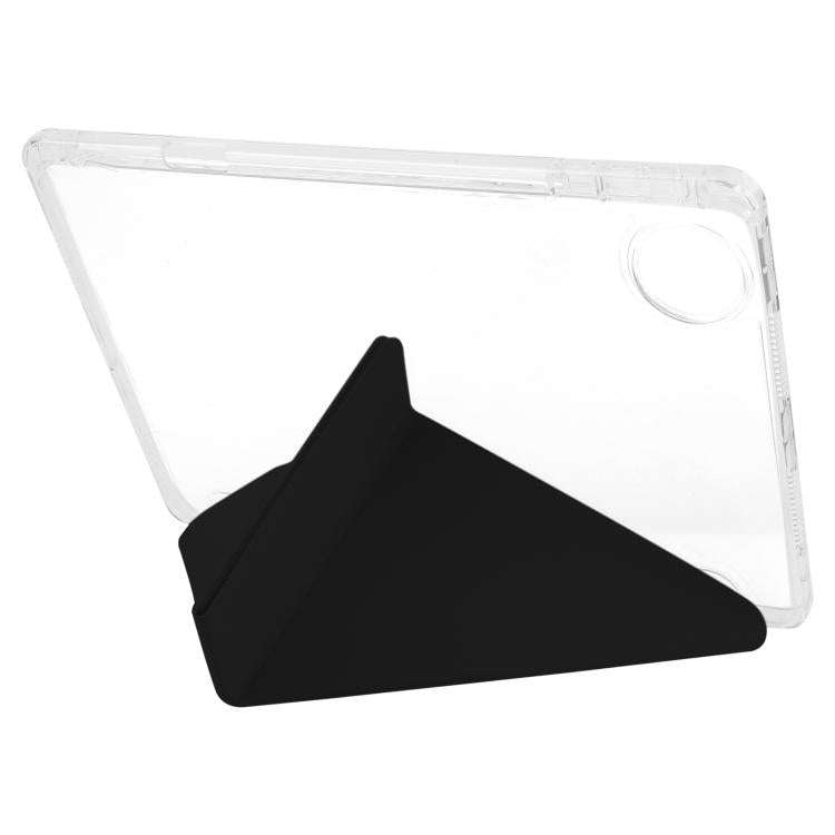 For Honor Pad 10 12.1 Clear Acrylic Deformation Leather Tablet Case(Black)