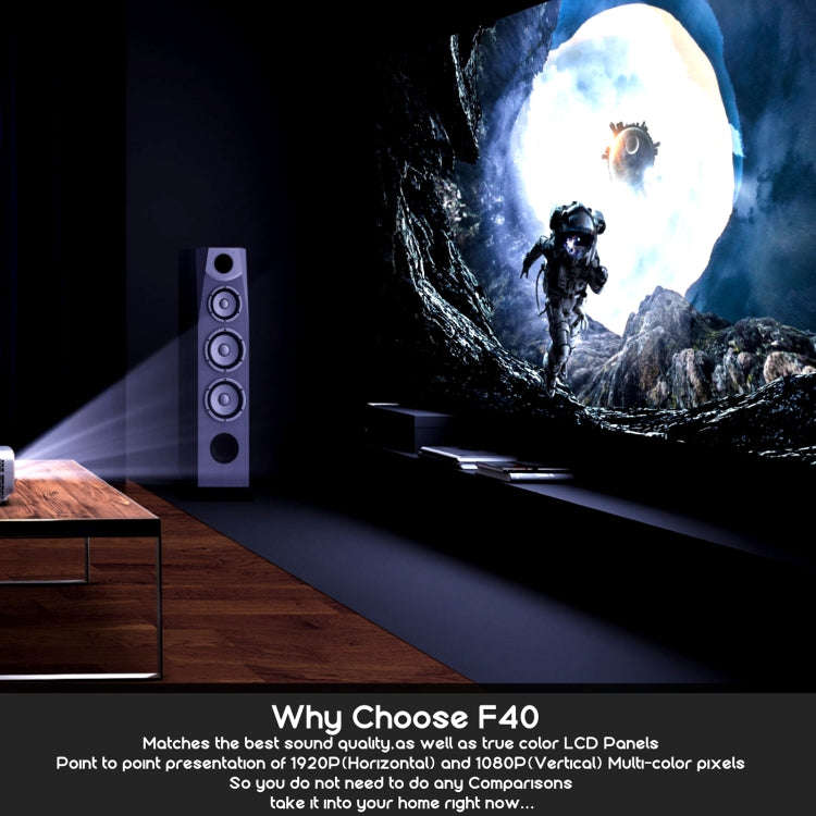 VIVIBRIGHT F40 1920x1080 4200 Lumens Portable Home Theater Wireless Smart Projector with Remote C...