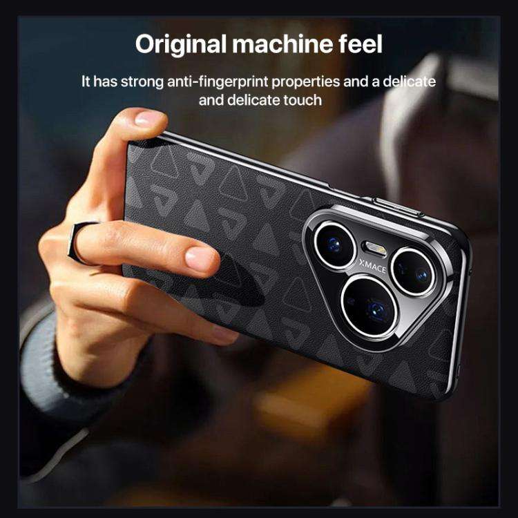 For Huawei Pura 80 Pro / 80 Pro+ 5G Pinewood II Series Plain Leather PC Phone Case(Black)