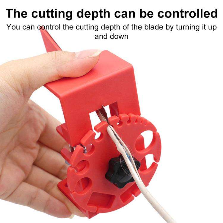 Adjustable Handheld Quick Rubber Wire Stripper(Red)