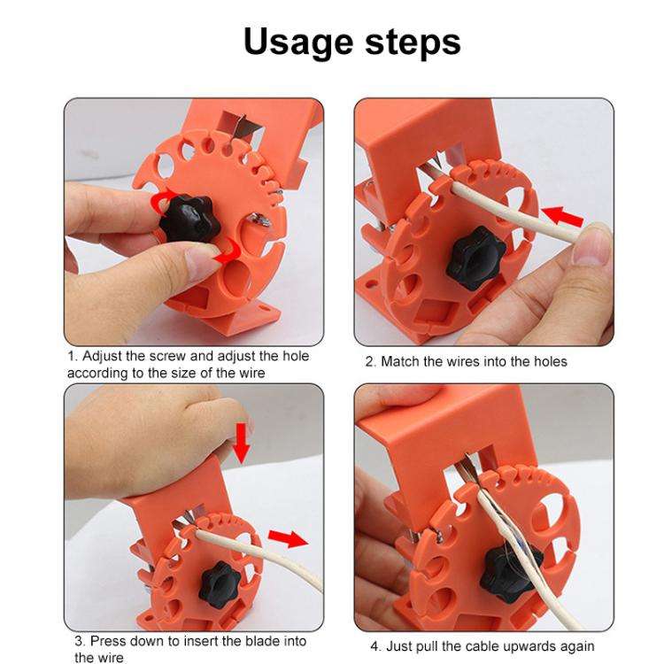 Adjustable Handheld Quick Rubber Wire Stripper(Blue)